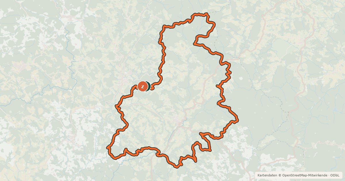 Kartenübersicht der Radroute M4 Hirschalm-Tour