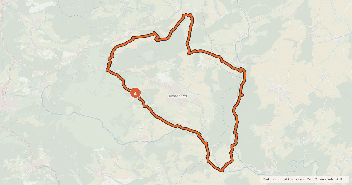 Kartenübersicht der Radroute M5 Um die Kernstadt