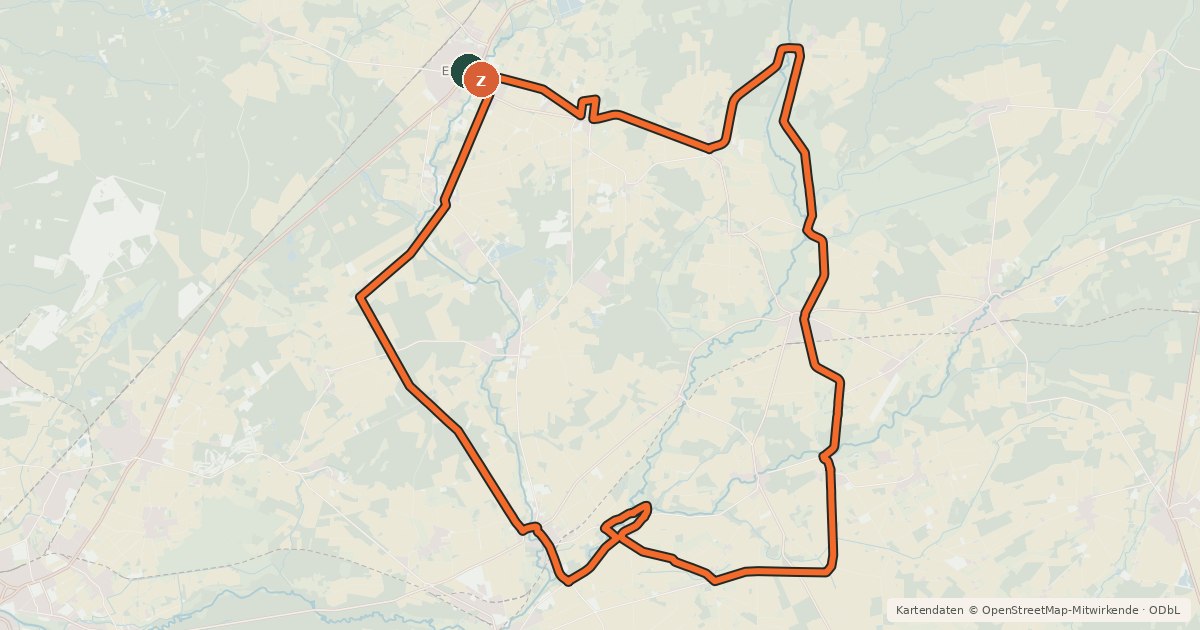 Kartenübersicht der Radroute Magische Orte Eschede/Lachendorf