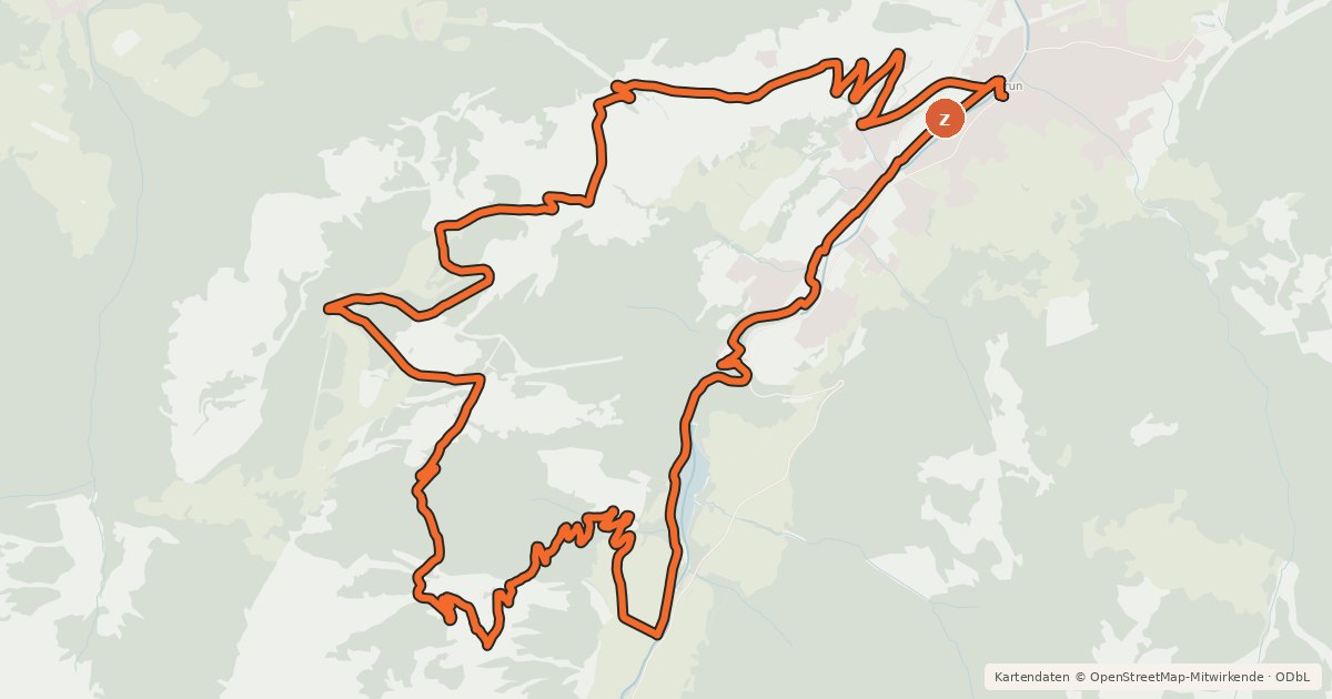 Kartenübersicht der Radroute Maiskogel-Bachlertrail-Tauernradweg