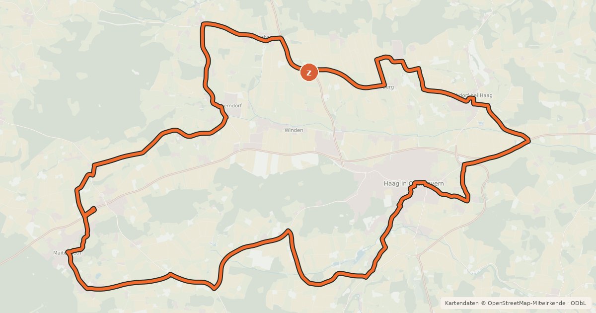 Kartenübersicht der Radroute Maitenbether Kleeblatt 2
