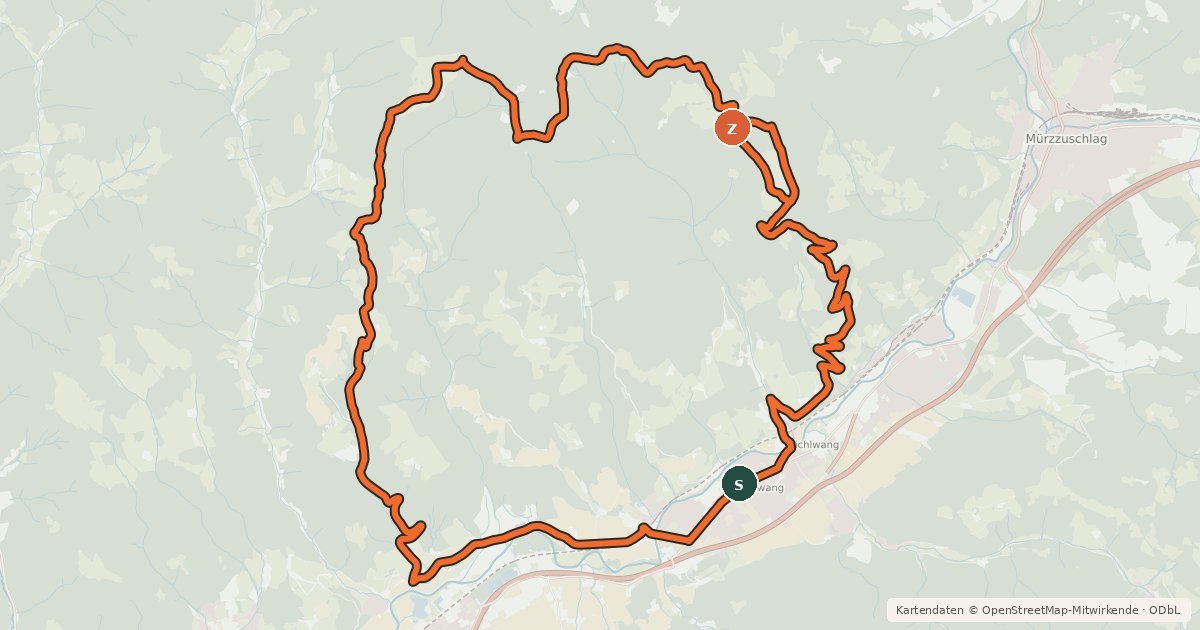 Kartenübersicht der Radroute Malleistenalm Runde