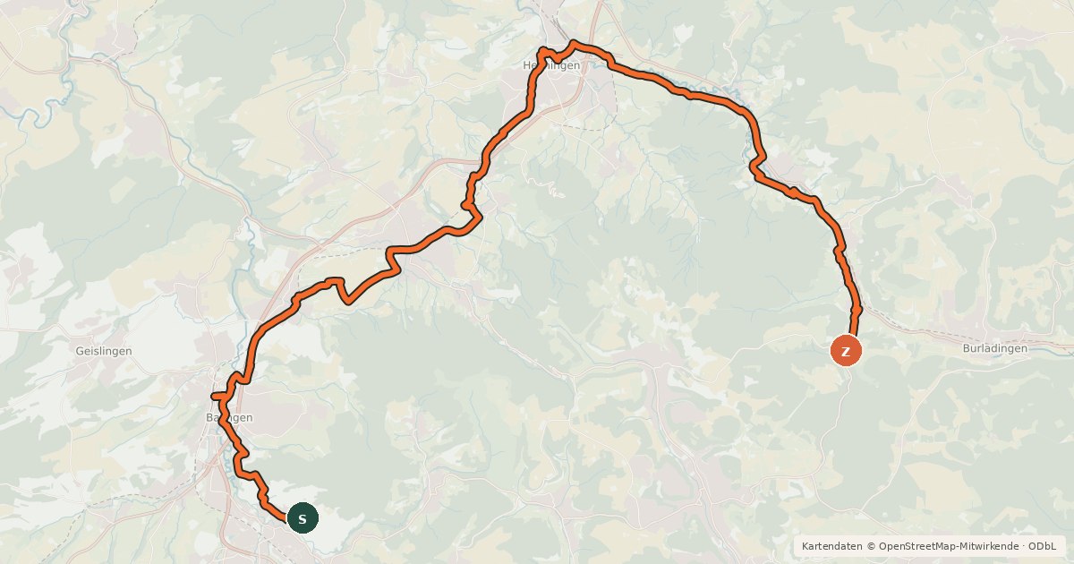 Kartenübersicht der Radroute Mammut-Tour