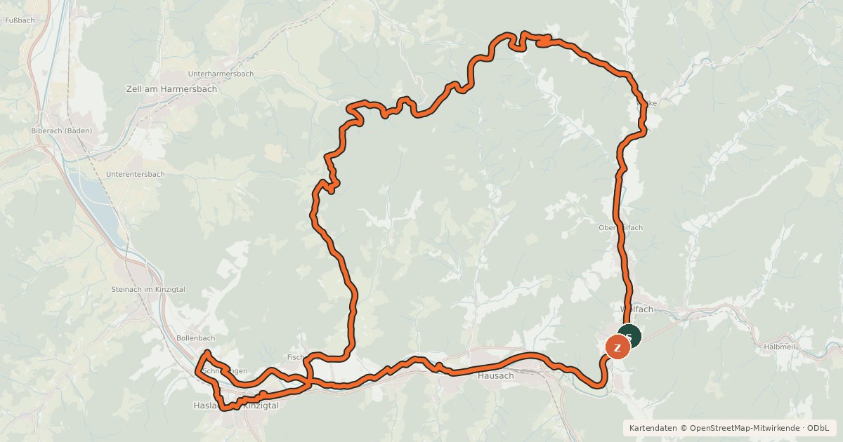 Kartenübersicht der Radroute MareileTour