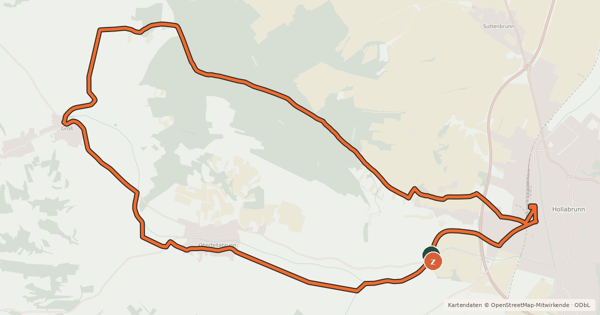 Kartenübersicht der Radroute Maria-Dreieichen-Radweg