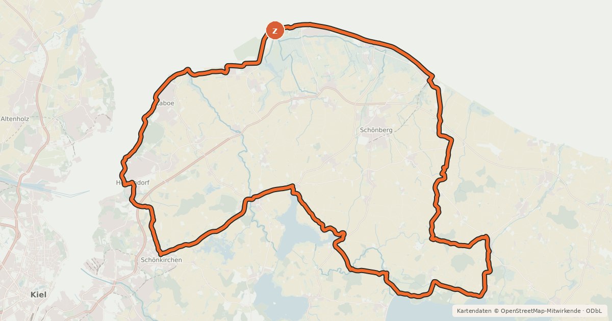 Kartenübersicht der Radroute Maritim-Route