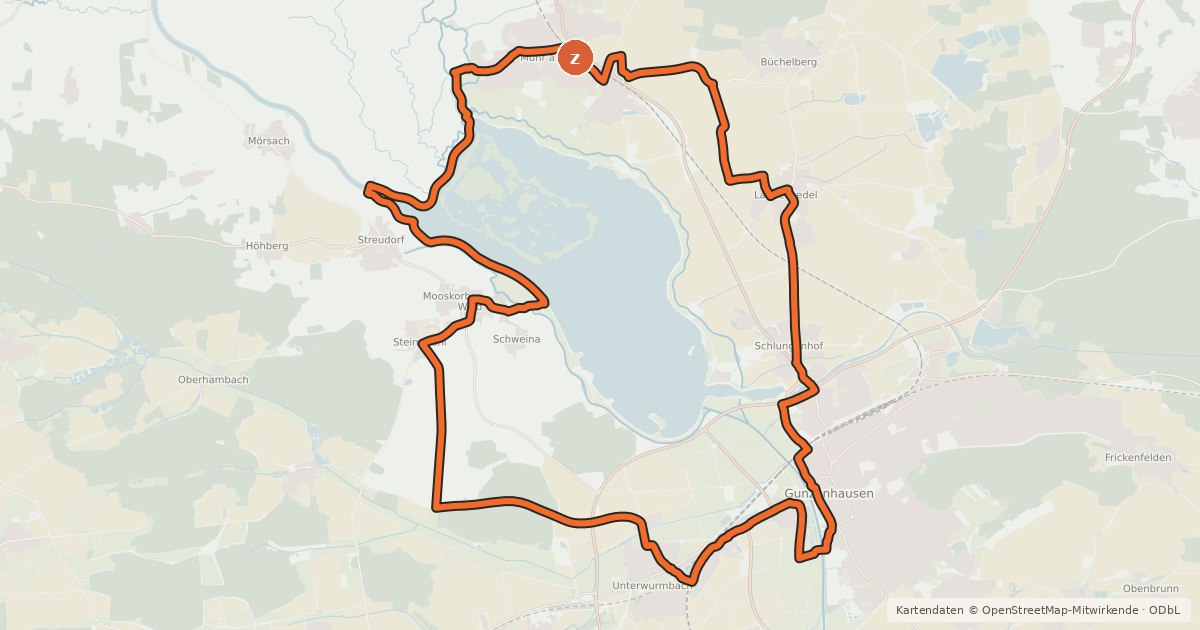 Kartenübersicht der Radroute Meister Radelbar 2