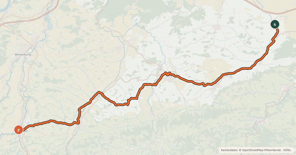 Kartenübersicht der Radroute Melker Alpenvorland - Radroute