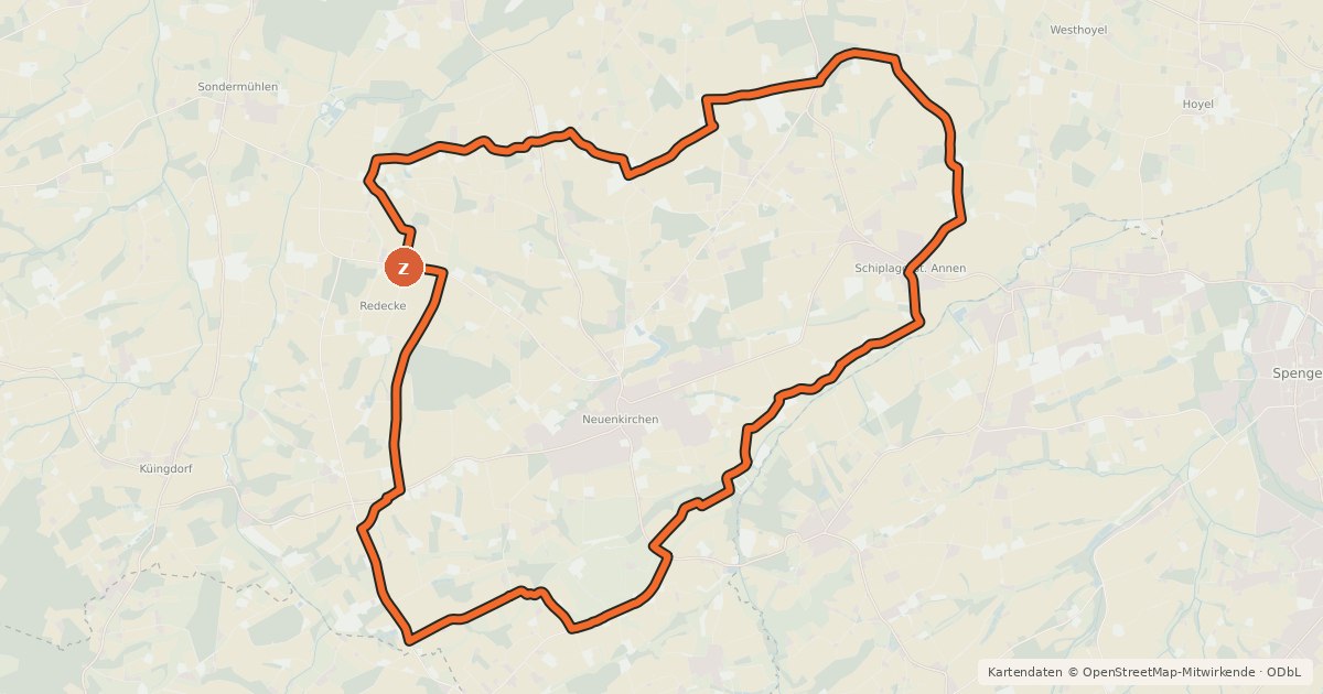 Kartenübersicht der Radroute Melle 4 - Rundweg Neuenkirchen