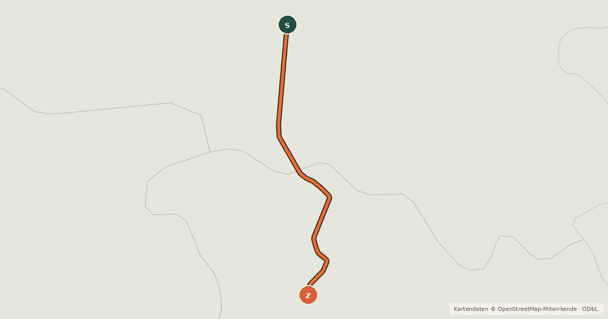 Kartenübersicht der Radroute Méridienne à Vélo (proposed/construction)