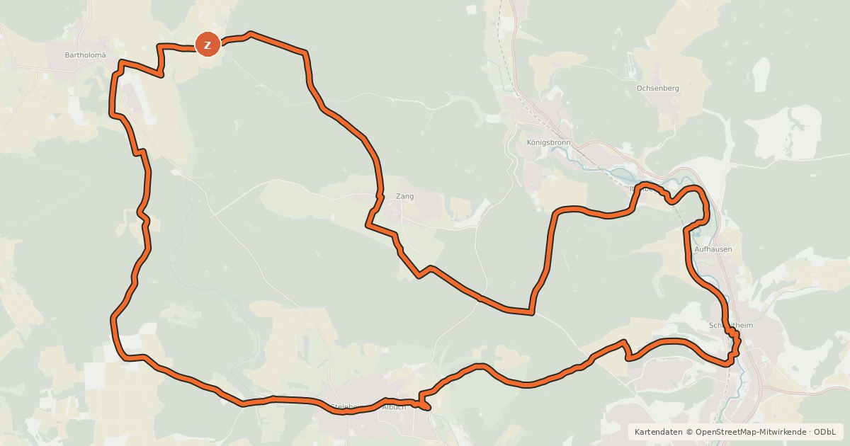 Kartenübersicht der Radroute Meteor & Wälder Tour