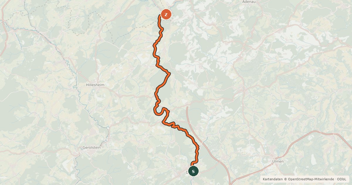 Kartenübersicht der Radroute Mineralquellen Route
