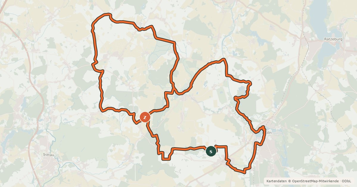 Kartenübersicht der Radroute Mittelaltertour