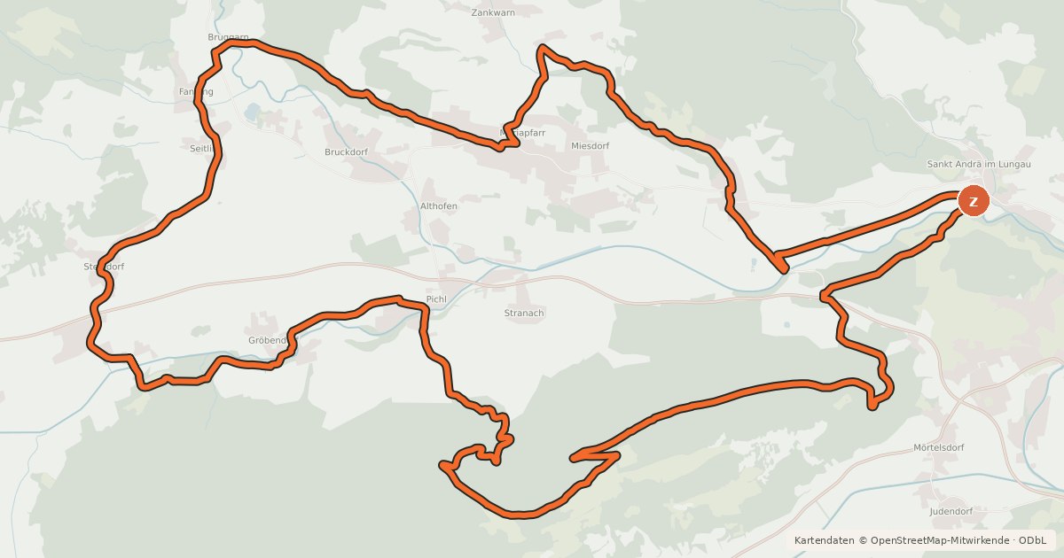 Kartenübersicht der Radroute Mitterberg-Plus-Runde