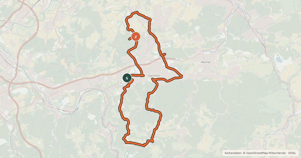 Kartenübersicht der Radroute MK Stromer Route A