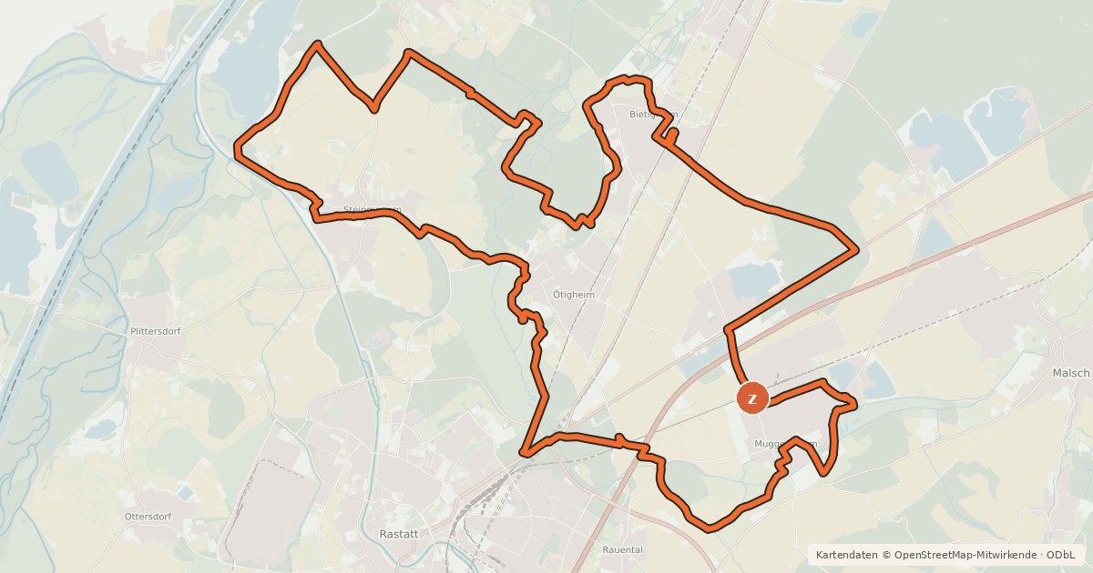 Kartenübersicht der Radroute MÖBS-Radrundweg