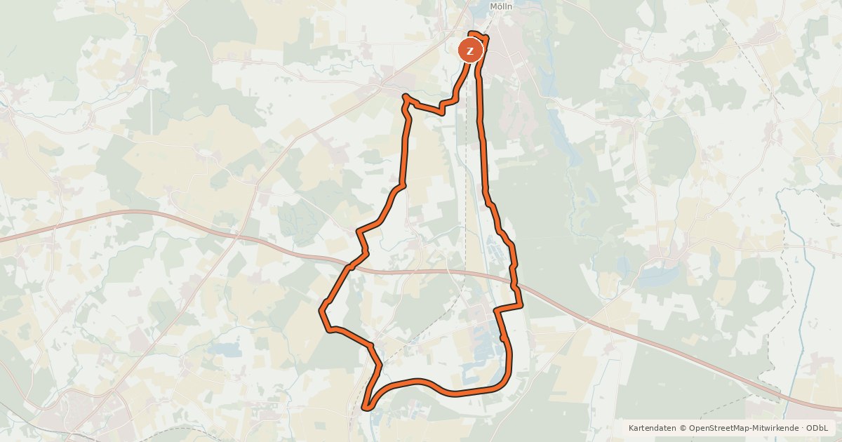 Kartenübersicht der Radroute Mölln Tour 3