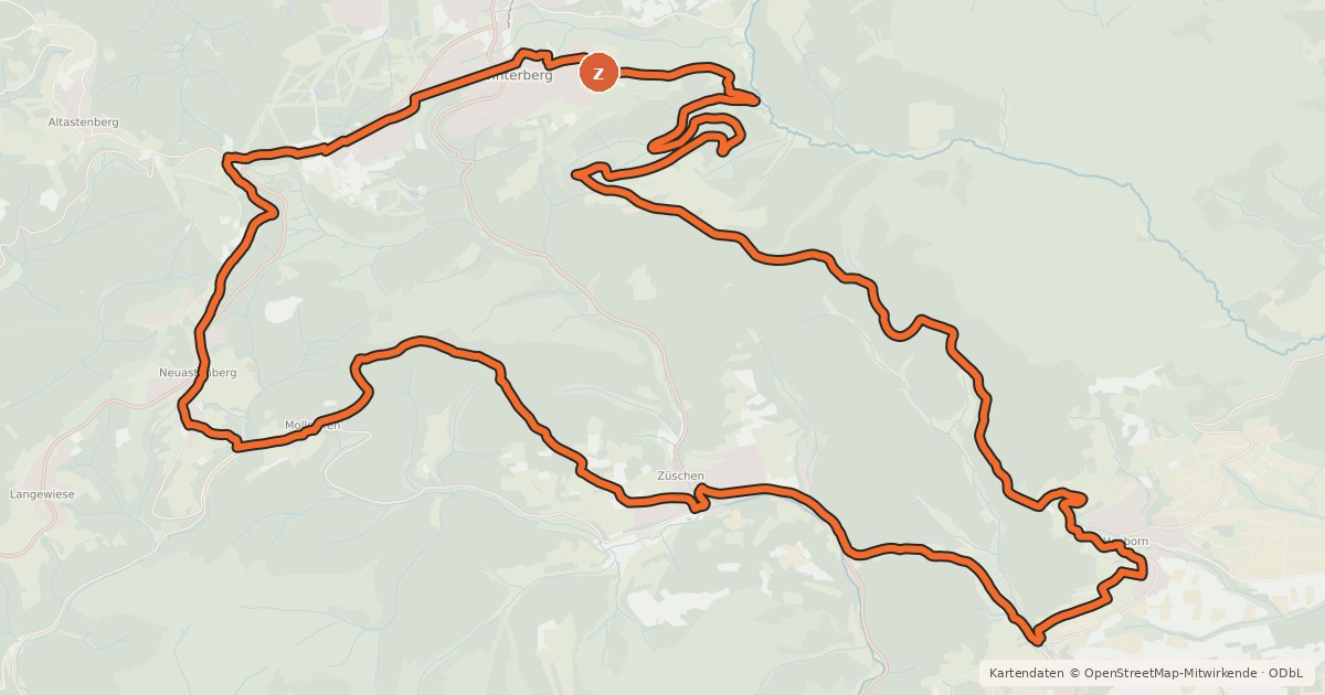 Kartenübersicht der Radroute Mollseifen & Hesborner Wald