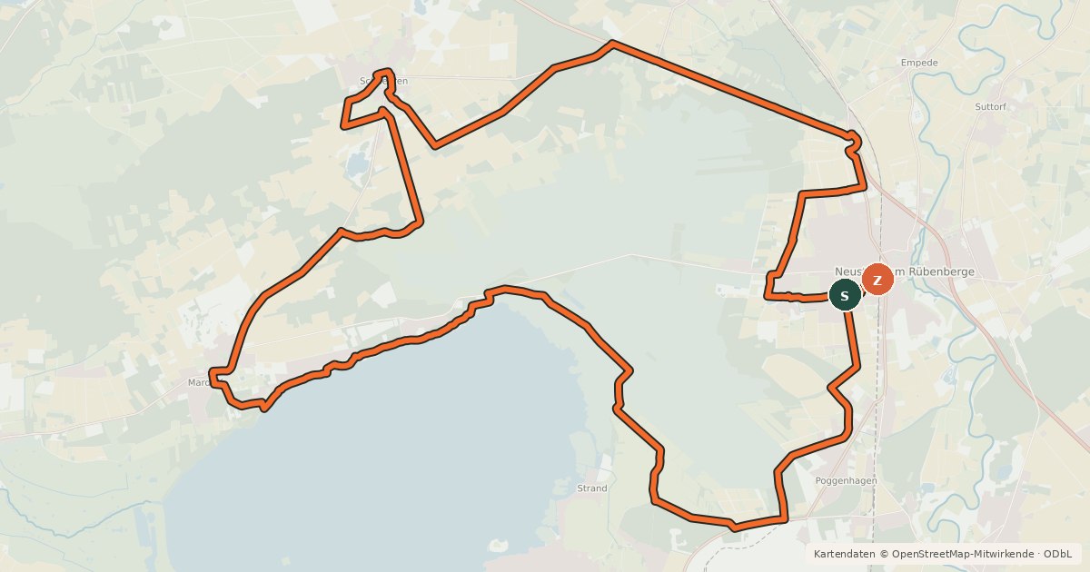 Kartenübersicht der Radroute Moor Route