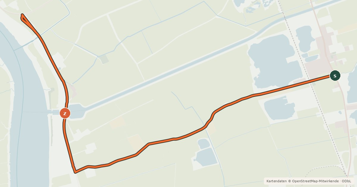 Kartenübersicht der Radroute Moormerland 8