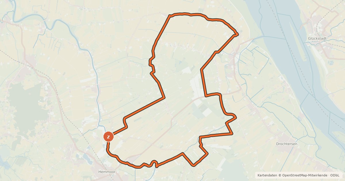 Kartenübersicht der Radroute Moorroute