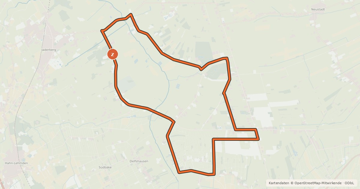 Kartenübersicht der Radroute Moorwald-Tour Jade