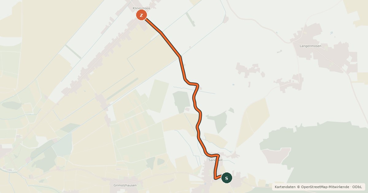 Kartenübersicht der Radroute Moospegel-Tour