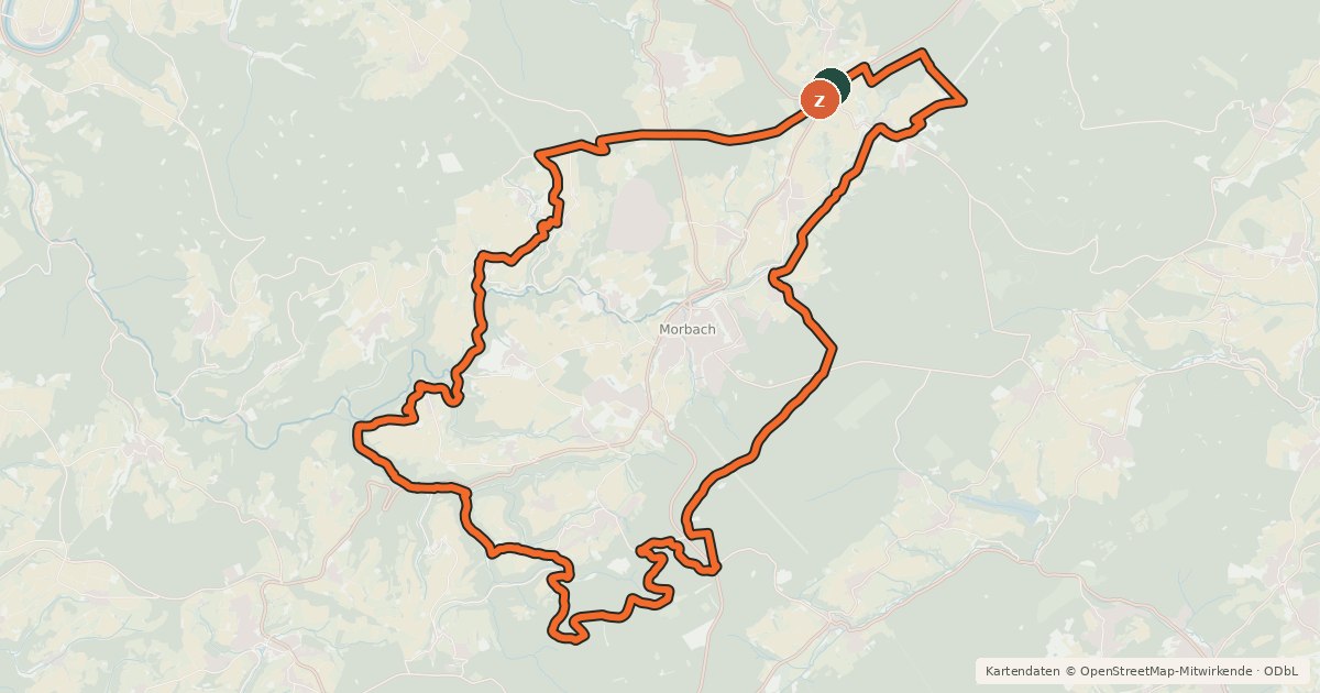 Kartenübersicht der Radroute Morbacher Rad-Aktiv-Route