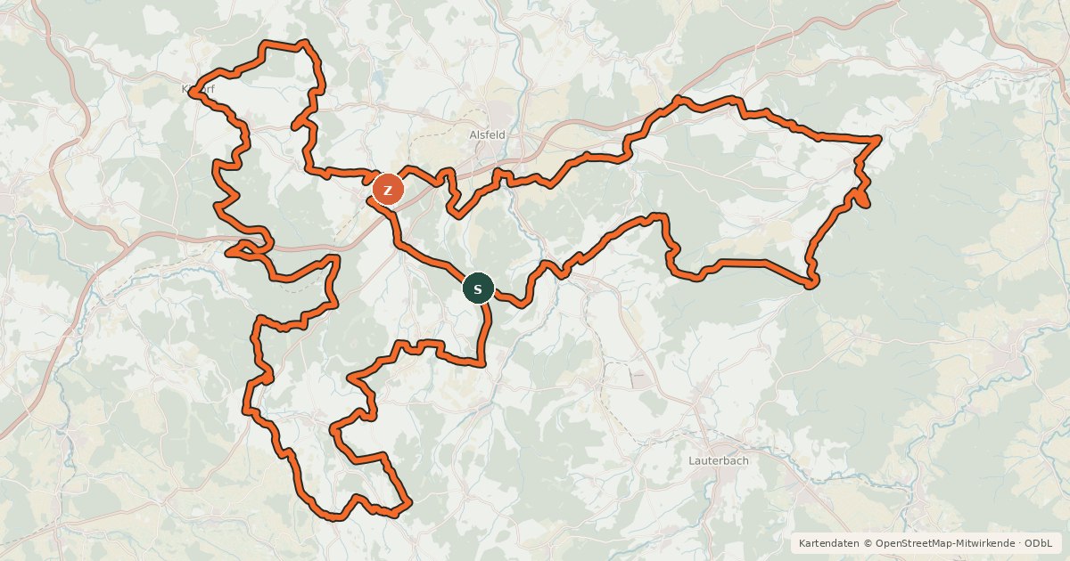 Kartenübersicht der Radroute Mountain Bike-MarathonTour