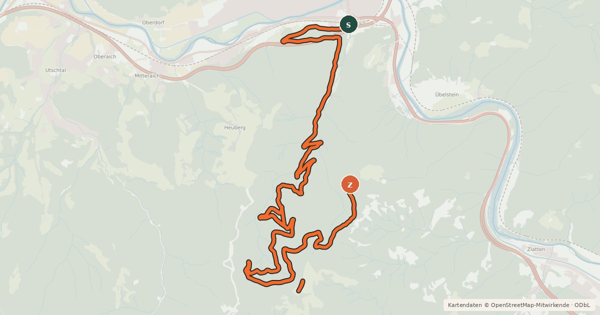 Kartenübersicht der Radroute Mountainbike Strecke 4