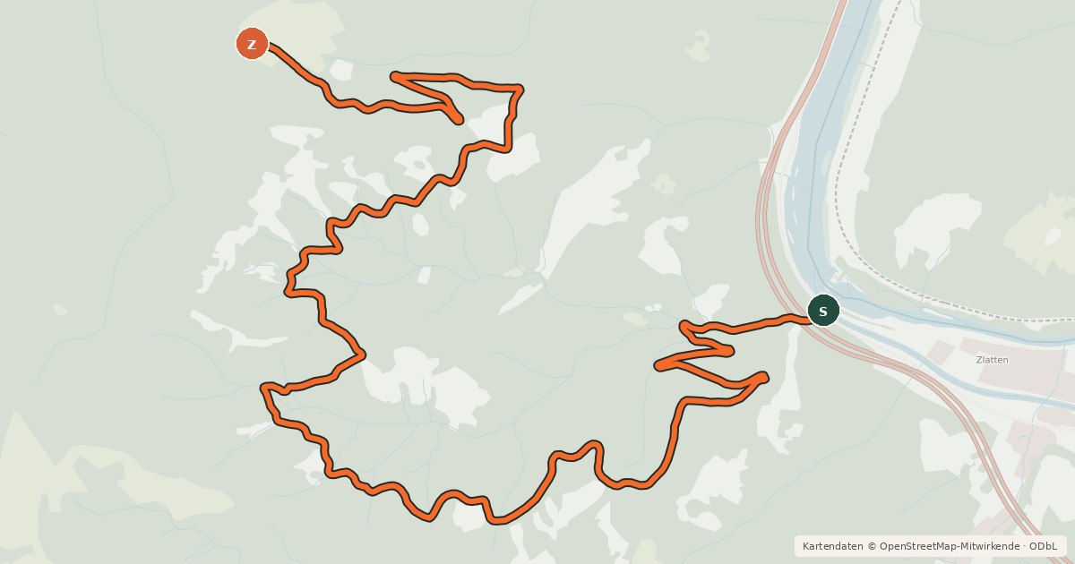 Kartenübersicht der Radroute Mountainbike Strecke 6