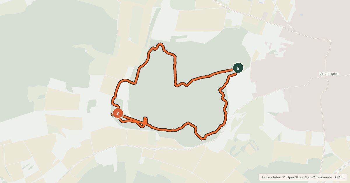 Kartenübersicht der Radroute Mountainbike Strecke Westerlau