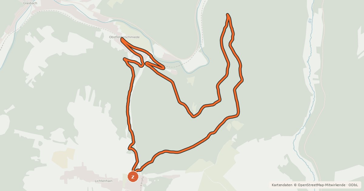 Kartenübersicht der Radroute Mountainbiketrail Oberweißbacher Bergbahn