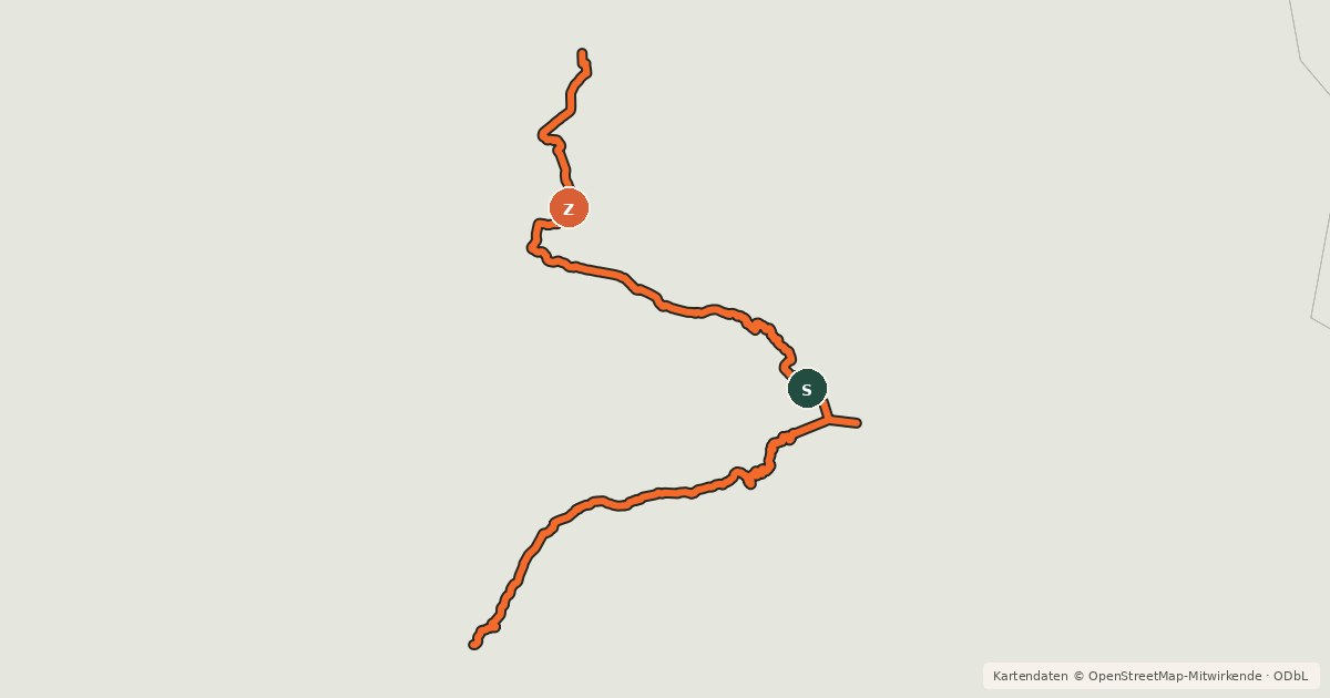 Kartenübersicht der Radroute Mountains to Sea Connection