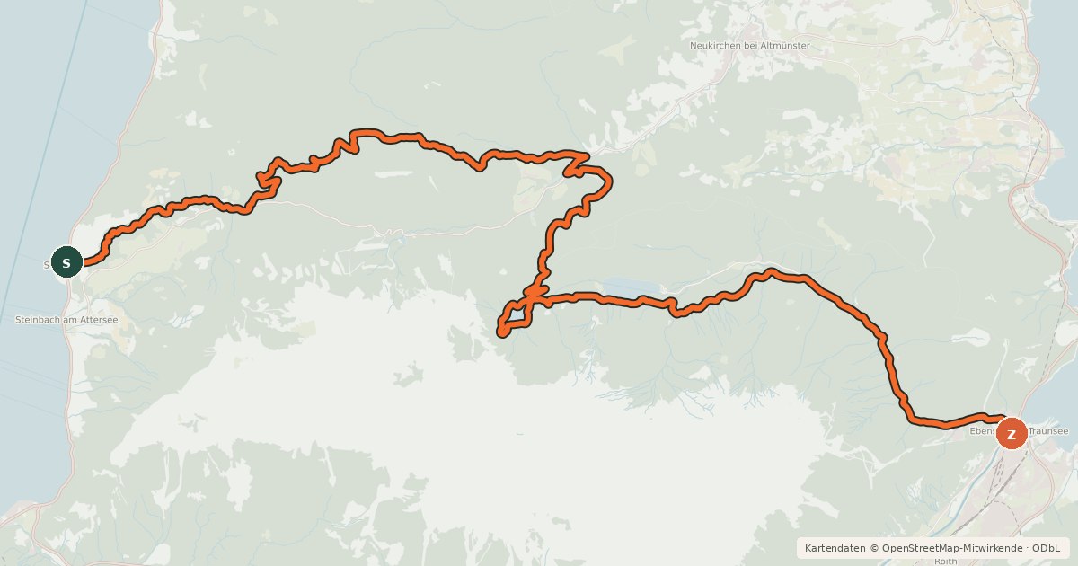Kartenübersicht der Radroute MTB