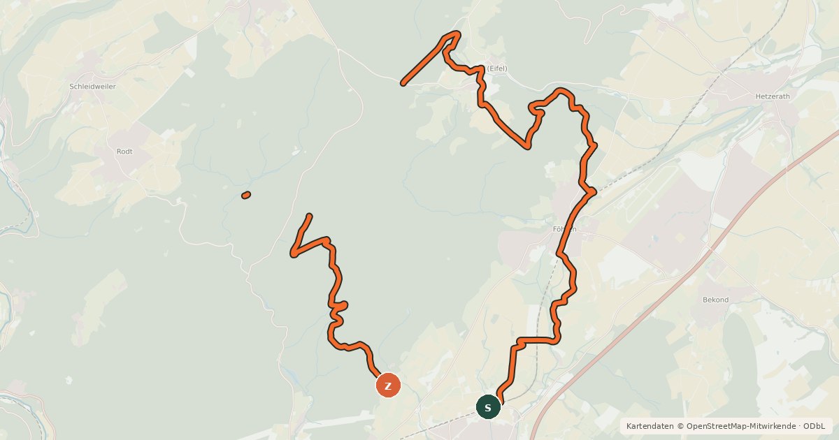Kartenübersicht der Radroute MTB 2