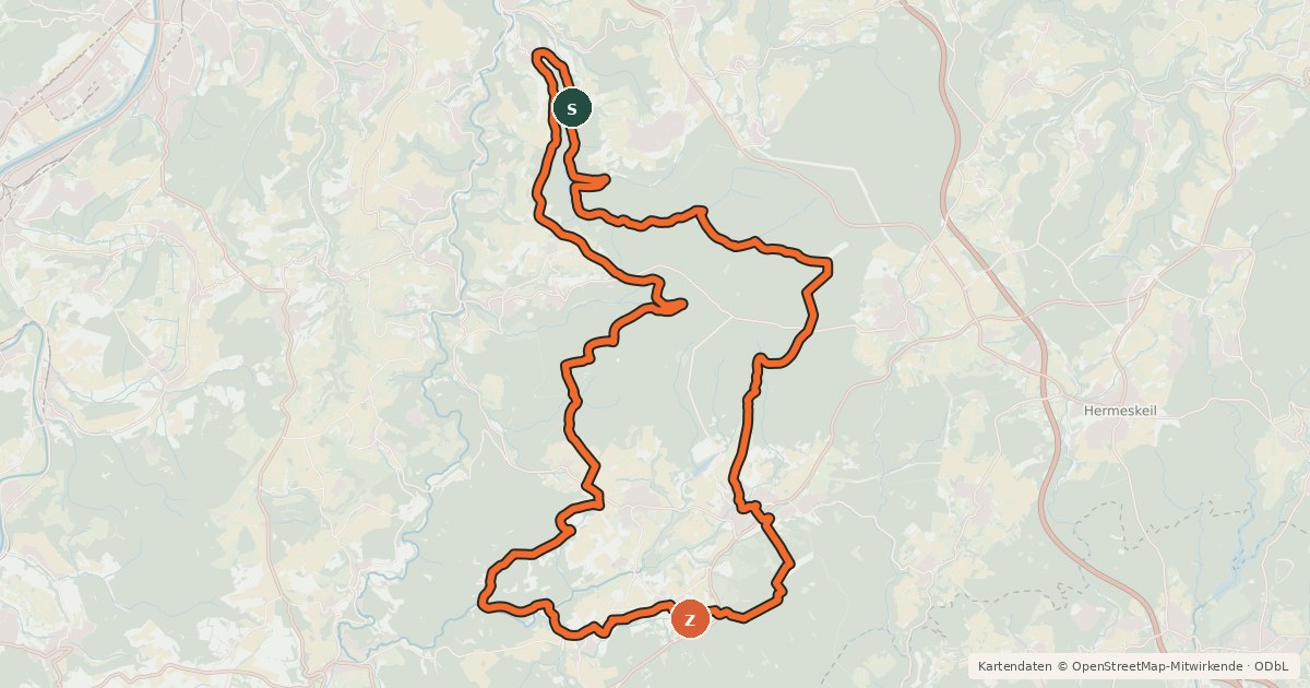 Kartenübersicht der Radroute MTB 2 (schwarz) "Berg- und Talsperren-Tour"