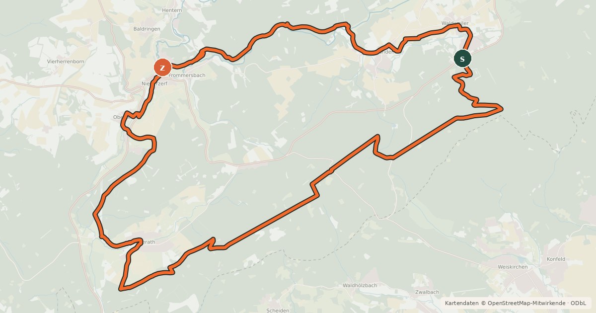 Kartenübersicht der Radroute MTB 3