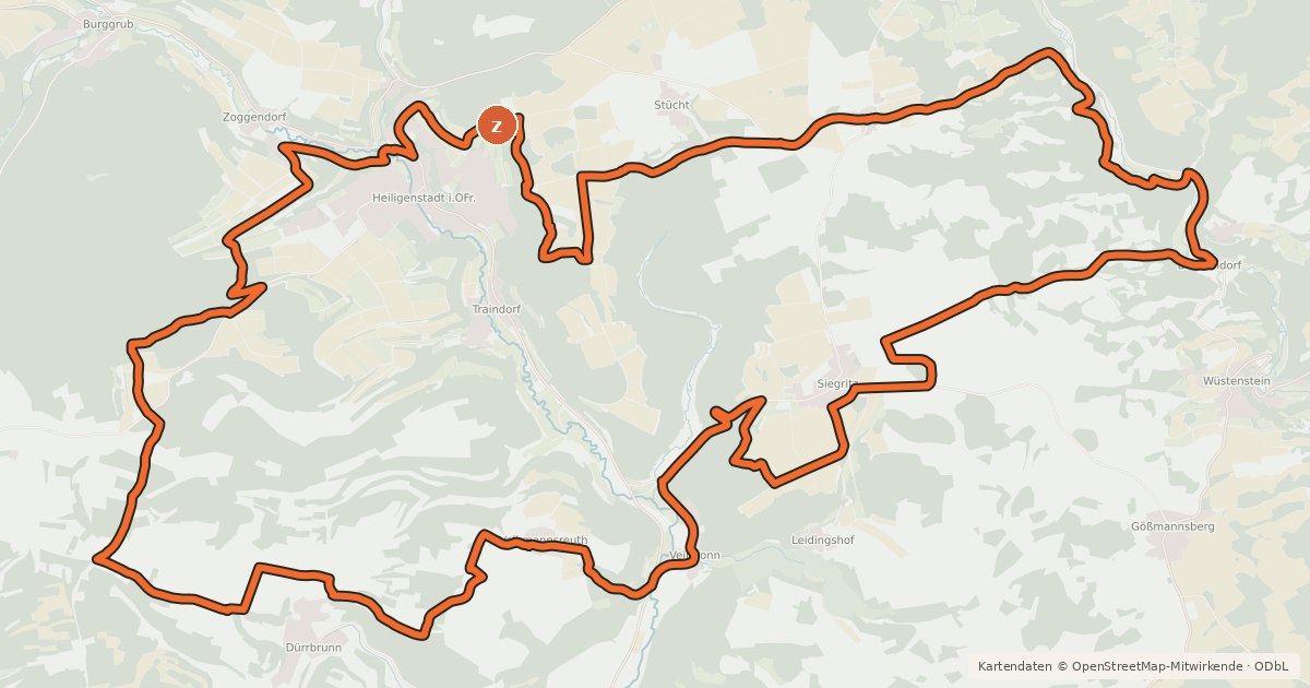 Kartenübersicht der Radroute MTB 3 Matzenstein
