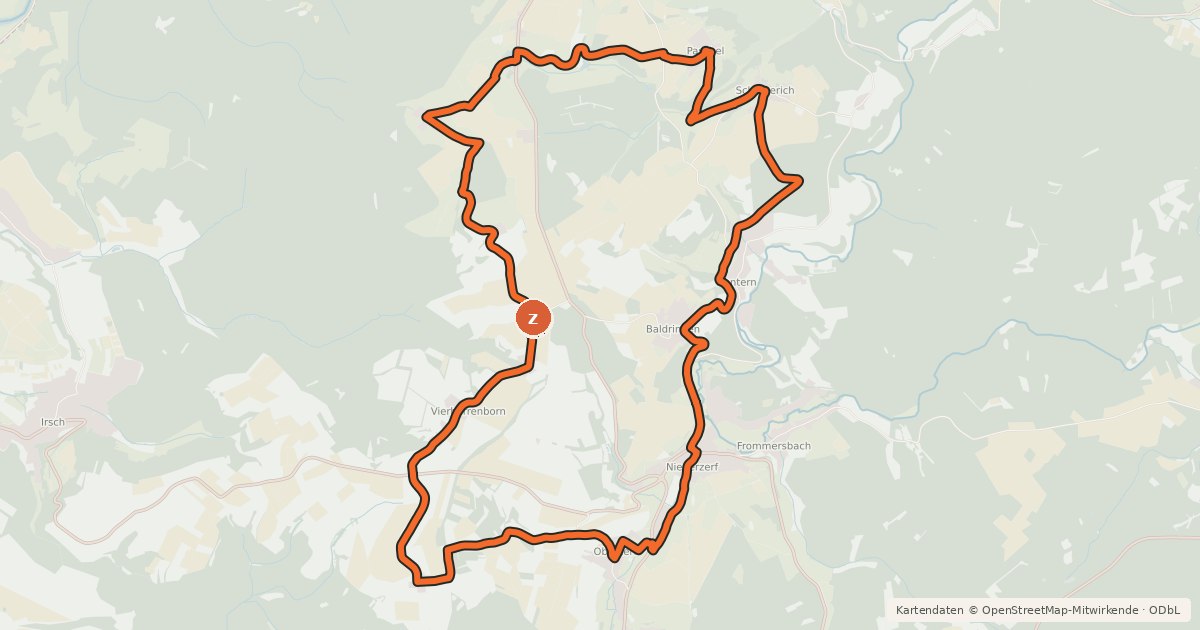 Kartenübersicht der Radroute MTB 4 - Tour der schönen Aussichten