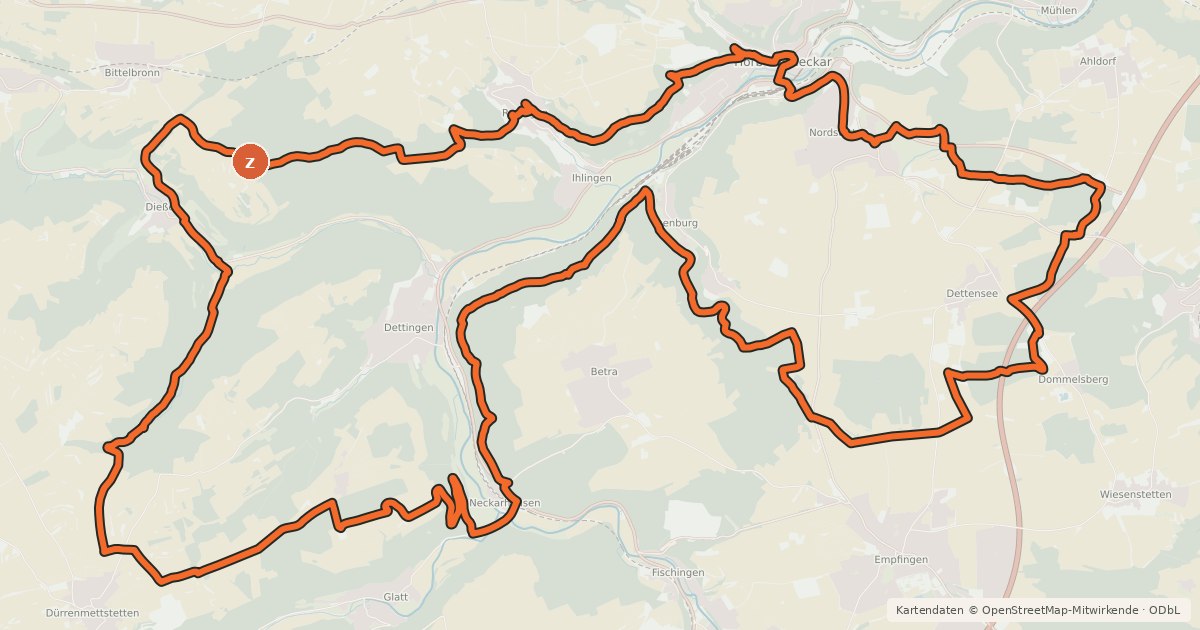 Kartenübersicht der Radroute MTB 5 Täler-Tour