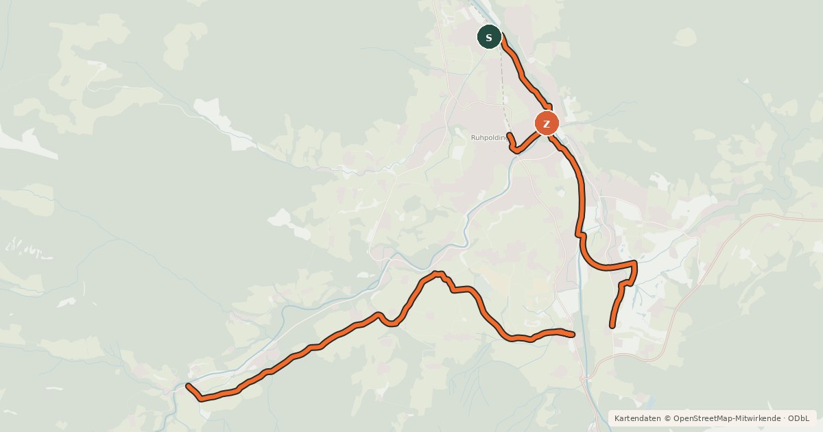 Kartenübersicht der Radroute MTB 73 Rund ums Tal