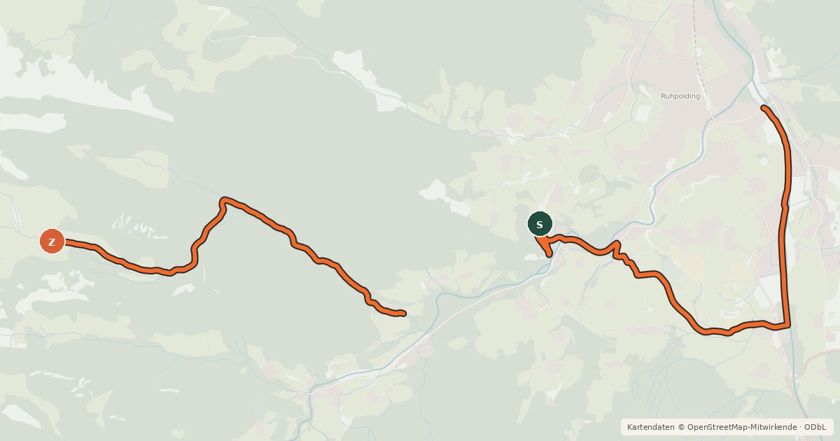 Kartenübersicht der Radroute MTB 82 Thoraualm