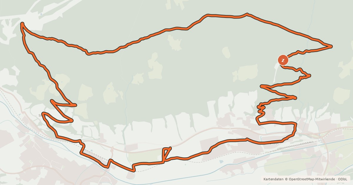 Kartenübersicht der Radroute MTB Amade R6 / SW14 Bürgerbergrunde