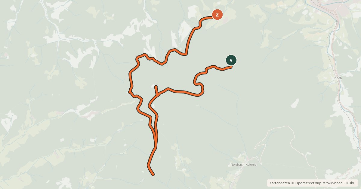 Kartenübersicht der Radroute MTB Auf den Spuren des Moospfaffs
