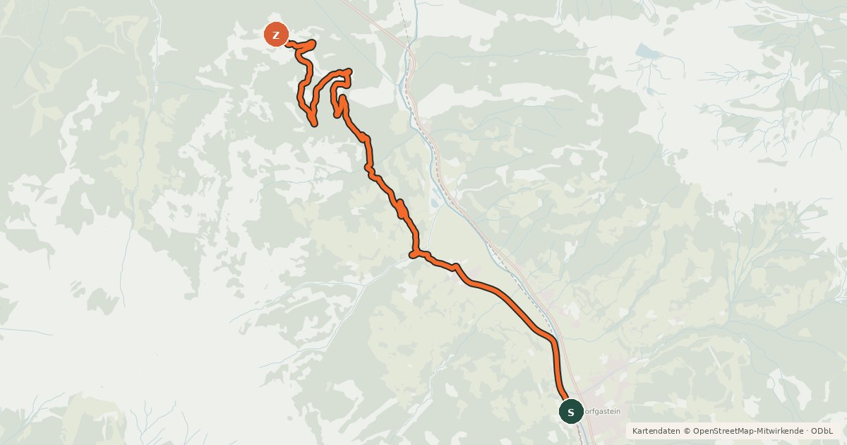 Kartenübersicht der Radroute MTB auf die Kögerlalm
