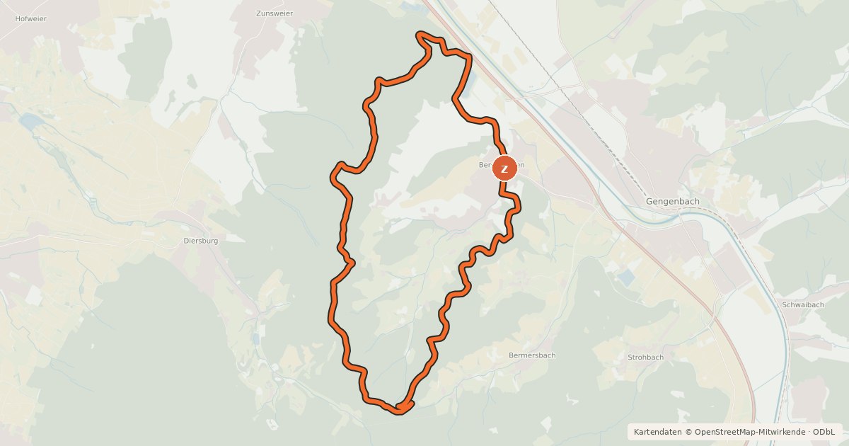 Kartenübersicht der Radroute MTB Auf Kohlengräbers Spuren