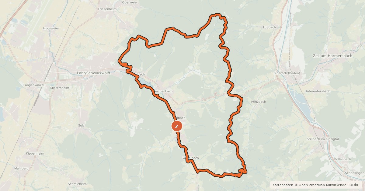 Kartenübersicht der Radroute MTB Auf Zur Burg Geroldseck