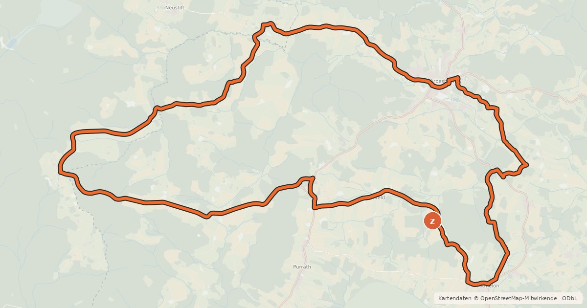 Kartenübersicht der Radroute MTB Bärenwald-Strecke