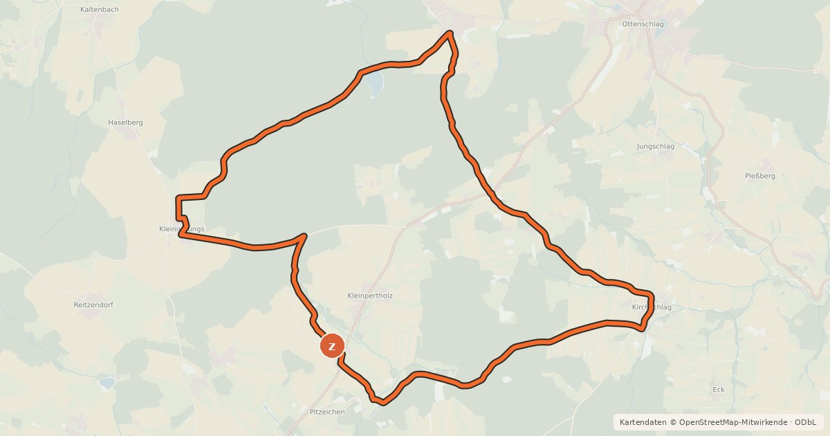 Kartenübersicht der Radroute MTB Beeren-Strecke